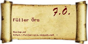 Füller Örs névjegykártya